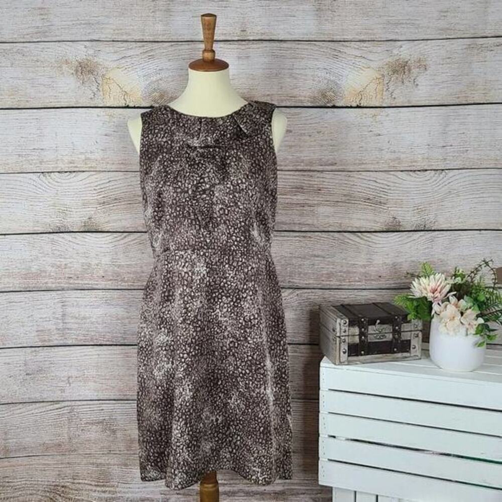 LOFT Sleeveless Sheath Dress with Ruffle Detail 12P